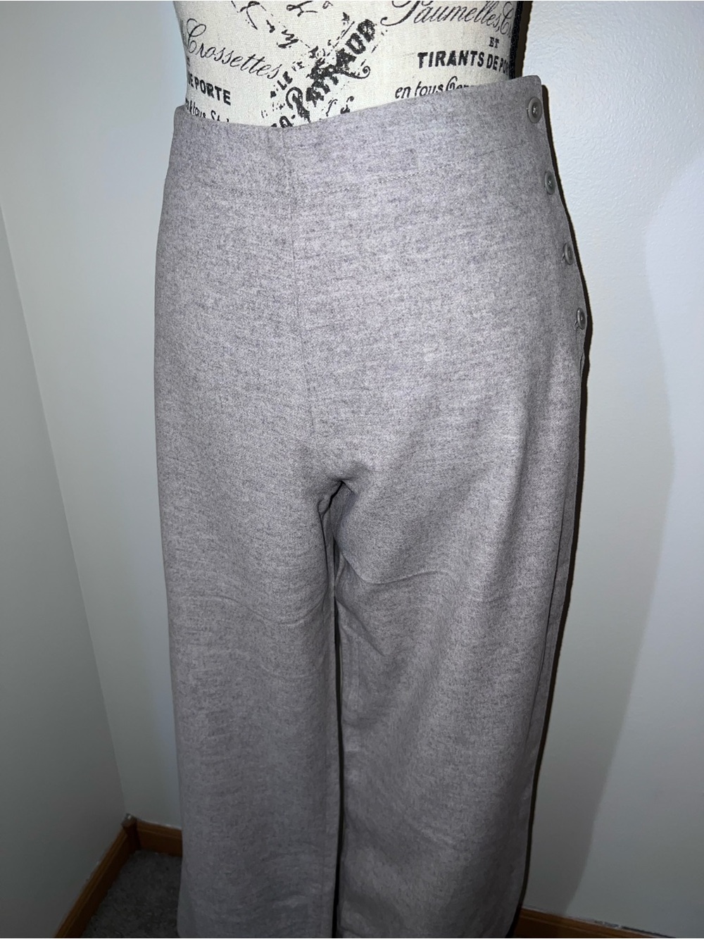 J. Crew Wool Cashmere Blend Sailor Pants Grey Wide Leg High Rise Side Button 8 - Picture 2 of 12
